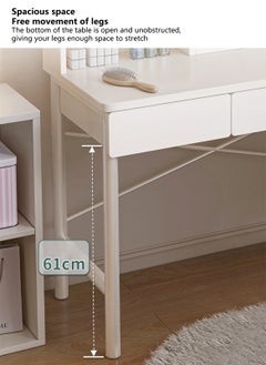 Sharpdo Bedroom Dressing Table, Makeup Dressing Table with Mirror and Light, Makeup Dressing Table with 2 Drawers and Storage Shelves (no chair)  - Image 3