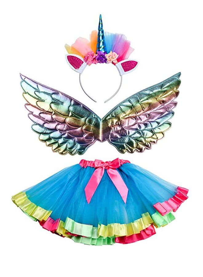 ZCM-HAPPY Fairy Tale Cute Tutu Unicorn Headband Wings Outfit - Theme Party Fancy Dress Costume Cosplay Costume