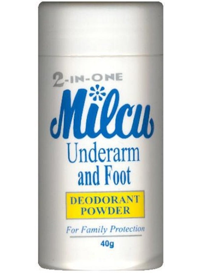 2 in one Milcu Under Arm & Foot Deodorant Powder 40 g
