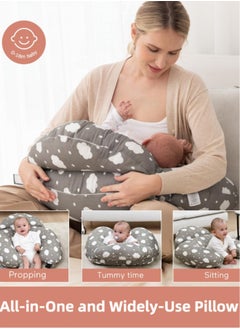 Momcozy وسادة الرضاعة للرضاعة الطبيعية، وسائد الرضاعة الطبيعية الأصلية ذات الحجم الكبير لمزيد من الدعم للأم والطفل، مع حزام خصر قابل للتعديل وغطاء قطني قابل للإزالة  - Image 3