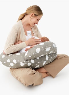 Momcozy وسادة الرضاعة للرضاعة الطبيعية، وسائد الرضاعة الطبيعية الأصلية ذات الحجم الكبير لمزيد من الدعم للأم والطفل، مع حزام خصر قابل للتعديل وغطاء قطني قابل للإزالة  - Image 1