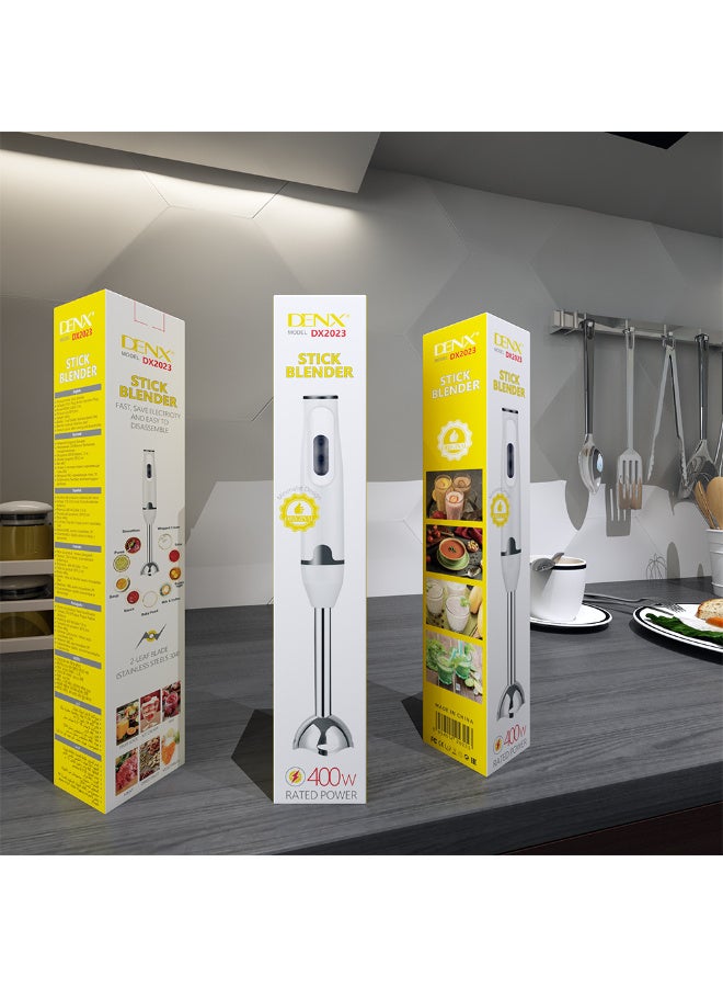 Denx Hand Blender with Stainless Steel Blade, Low Noise, 2 Speed Control, Ideal For Smoothies, Shakes, Purees and More - Image 1