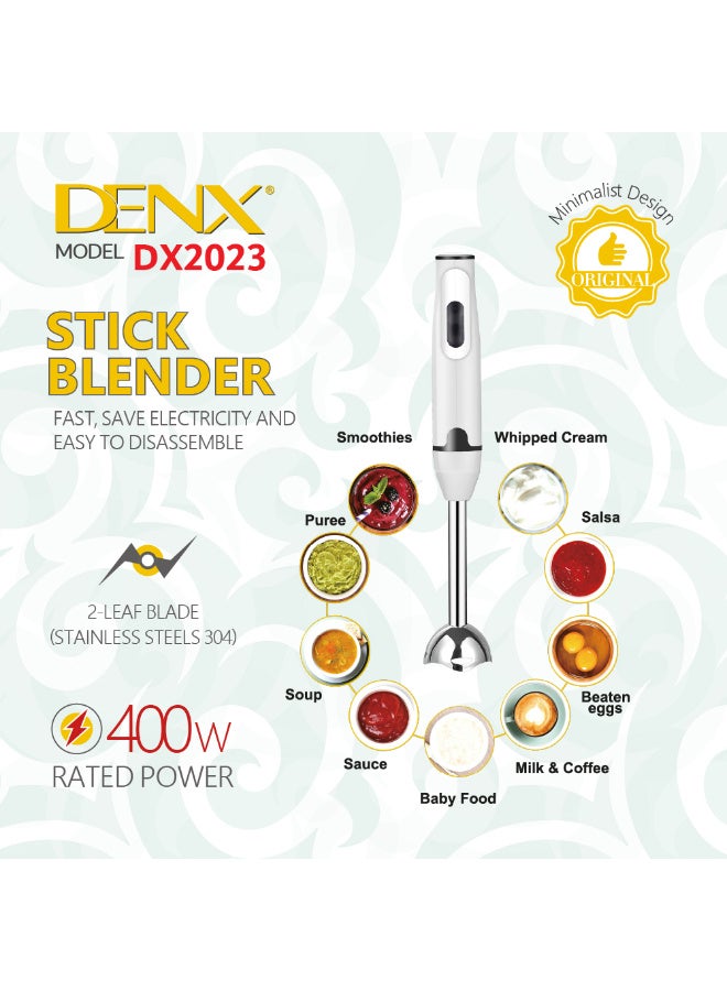Denx Hand Blender with Stainless Steel Blade, Low Noise, 2 Speed Control, Ideal For Smoothies, Shakes, Purees and More - Image 4