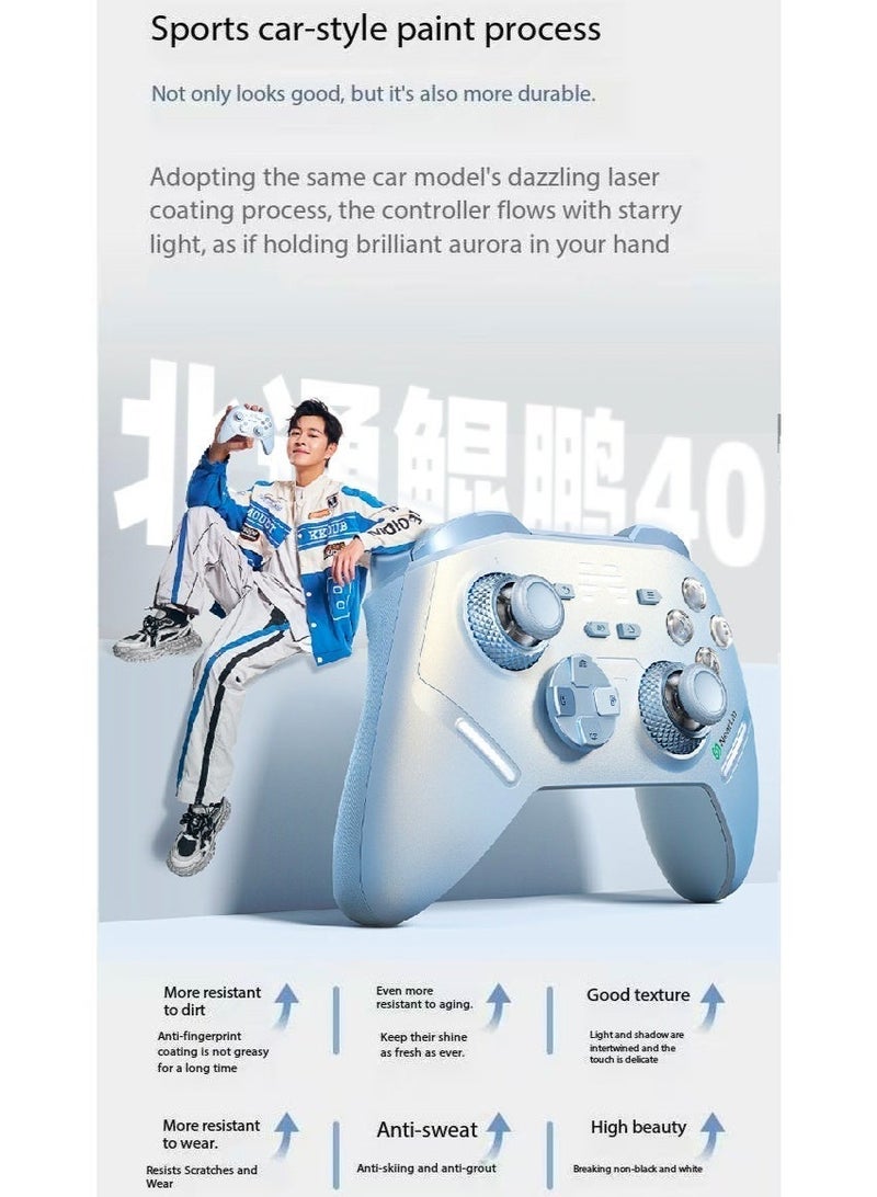 general Professional Gamepad BEITONG KP40B NearLink Version Wireless Gaming Controller for PC, Switch2, Android, iOS, TV, Steam Deck, Car, Adjustable TMR Joysticks & Hall Effect Linear Triggers, Wired, Bluetooth & 2.4G Connected with 2000Hz Polling Rate, Optical Buttons, Omnidirectional D-Pad, 6-Axis Gyro Motion, Turbo Control, AI Vibration, 0 Dead Zone & No Drift, RGB Lights, 3 Programmable Keys, 1000mAh Battery - Image 4