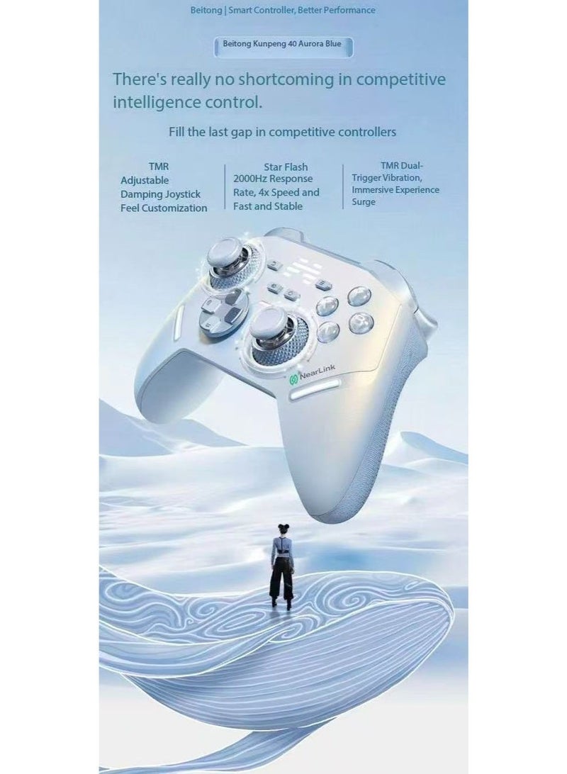 general Professional Gamepad BEITONG KP40B NearLink Version Wireless Gaming Controller for PC, Switch2, Android, iOS, TV, Steam Deck, Car, Adjustable TMR Joysticks & Hall Effect Linear Triggers, Wired, Bluetooth & 2.4G Connected with 2000Hz Polling Rate, Optical Buttons, Omnidirectional D-Pad, 6-Axis Gyro Motion, Turbo Control, AI Vibration, 0 Dead Zone & No Drift, RGB Lights, 3 Programmable Keys, 1000mAh Battery - Image 2