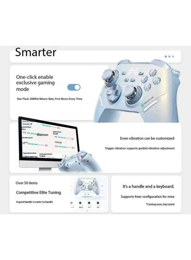 general Professional Gamepad BEITONG KP40B NearLink Version Wireless Gaming Controller for PC, Switch2, Android, iOS, TV, Steam Deck, Car, Adjustable TMR Joysticks & Hall Effect Linear Triggers, Wired, Bluetooth & 2.4G Connected with 2000Hz Polling Rate, Optical Buttons, Omnidirectional D-Pad, 6-Axis Gyro Motion, Turbo Control, AI Vibration, 0 Dead Zone & No Drift, RGB Lights, 3 Programmable Keys, 1000mAh Battery - Image 5