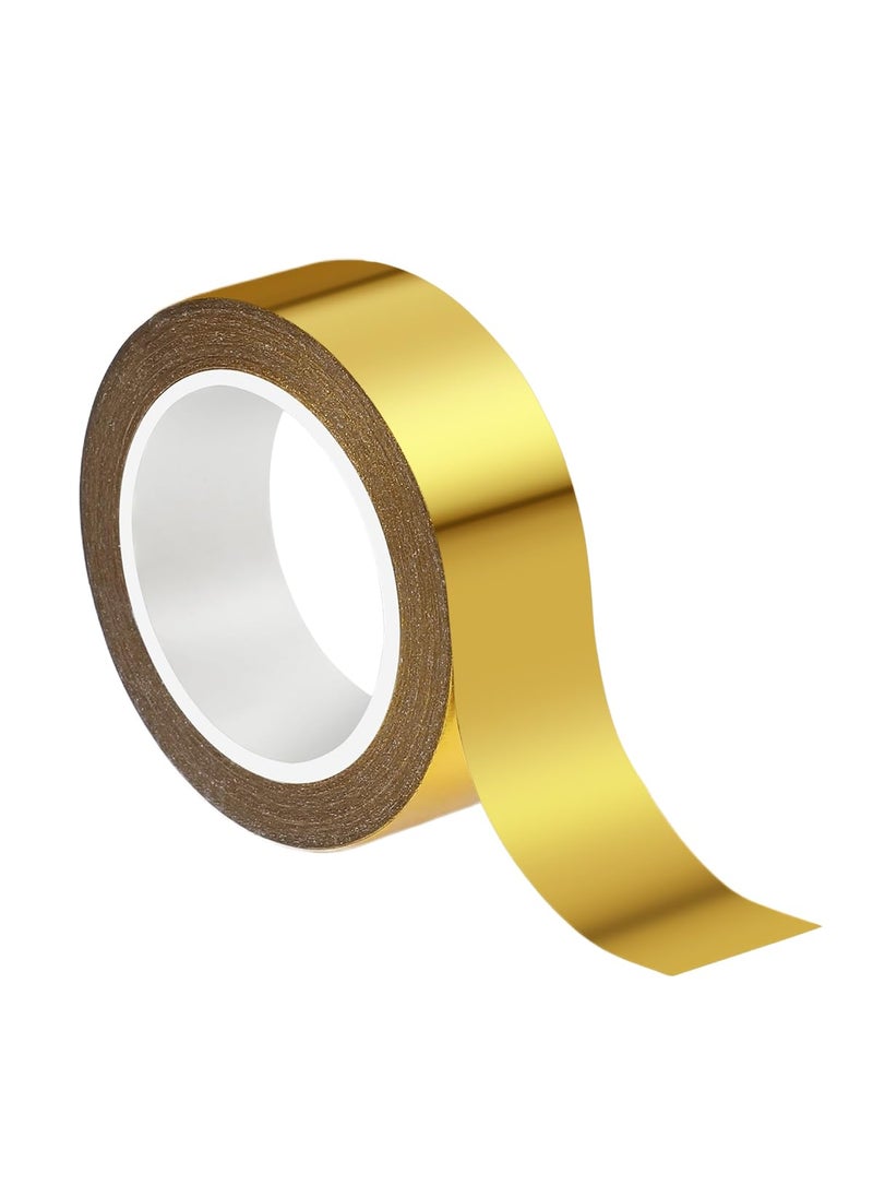 HASTHIP - HASTHIP® 1 Roll Crafting Tape Golden Foil Tape Scrapbooking Tape Decorative Masking Tape Metallic Golden Washi Masking Tape Self Adhesive Decorative Washi Tape for DIY Crafts, 35mm x 50m Per Roll - Image 1