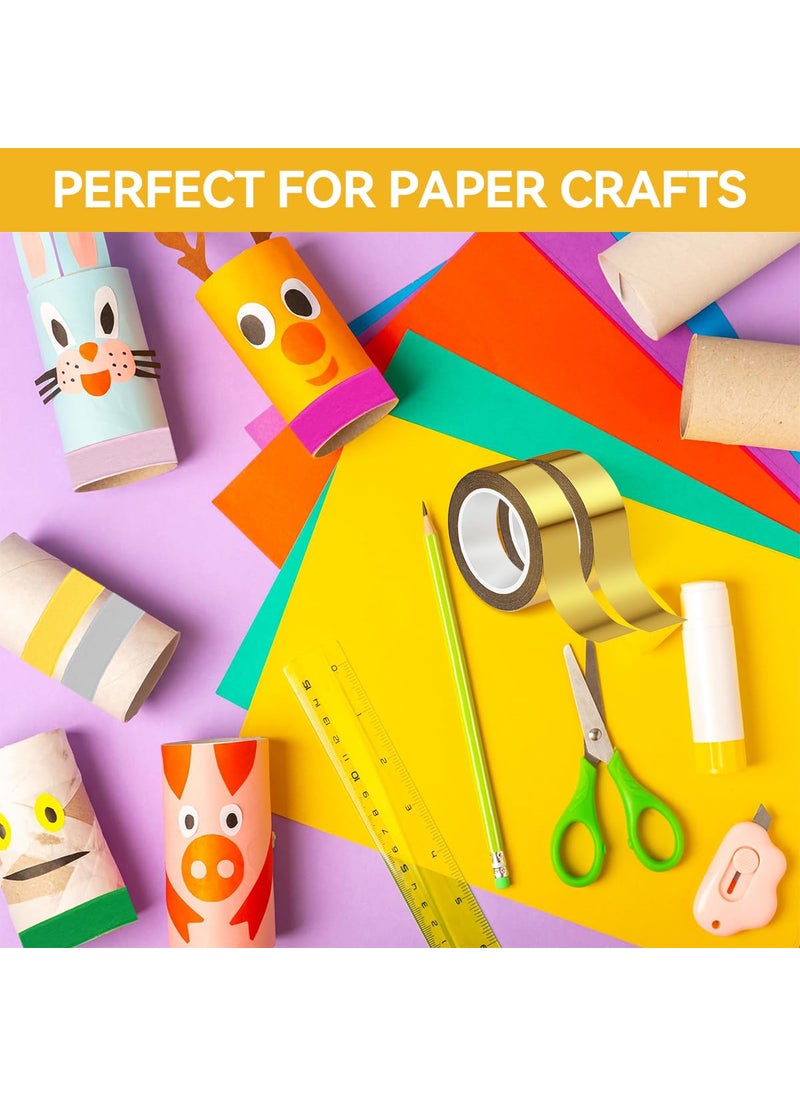 HASTHIP - HASTHIP® 1 Roll Crafting Tape Golden Foil Tape Scrapbooking Tape Decorative Masking Tape Metallic Golden Washi Masking Tape Self Adhesive Decorative Washi Tape for DIY Crafts, 35mm x 50m Per Roll - Image 1