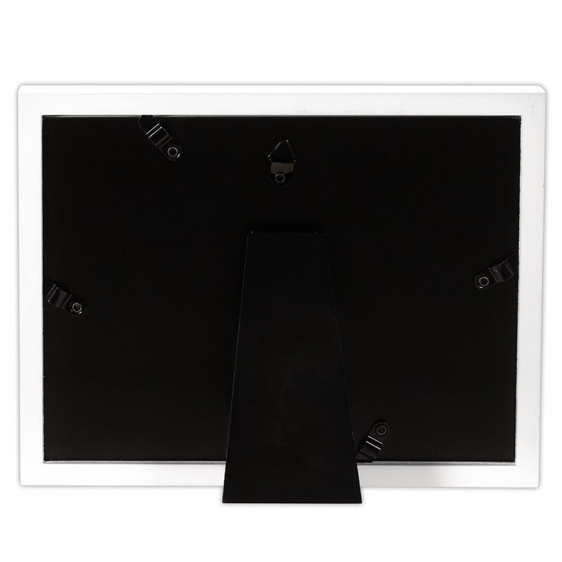 Malden International Designs 4x6 I Love Us Picture Frame Raised White Outer MDF Wood Moulding White Wood Grain Finish Mat With Gray Screenprinted Text Silver Finish Metal Heart Attachment - Image 5