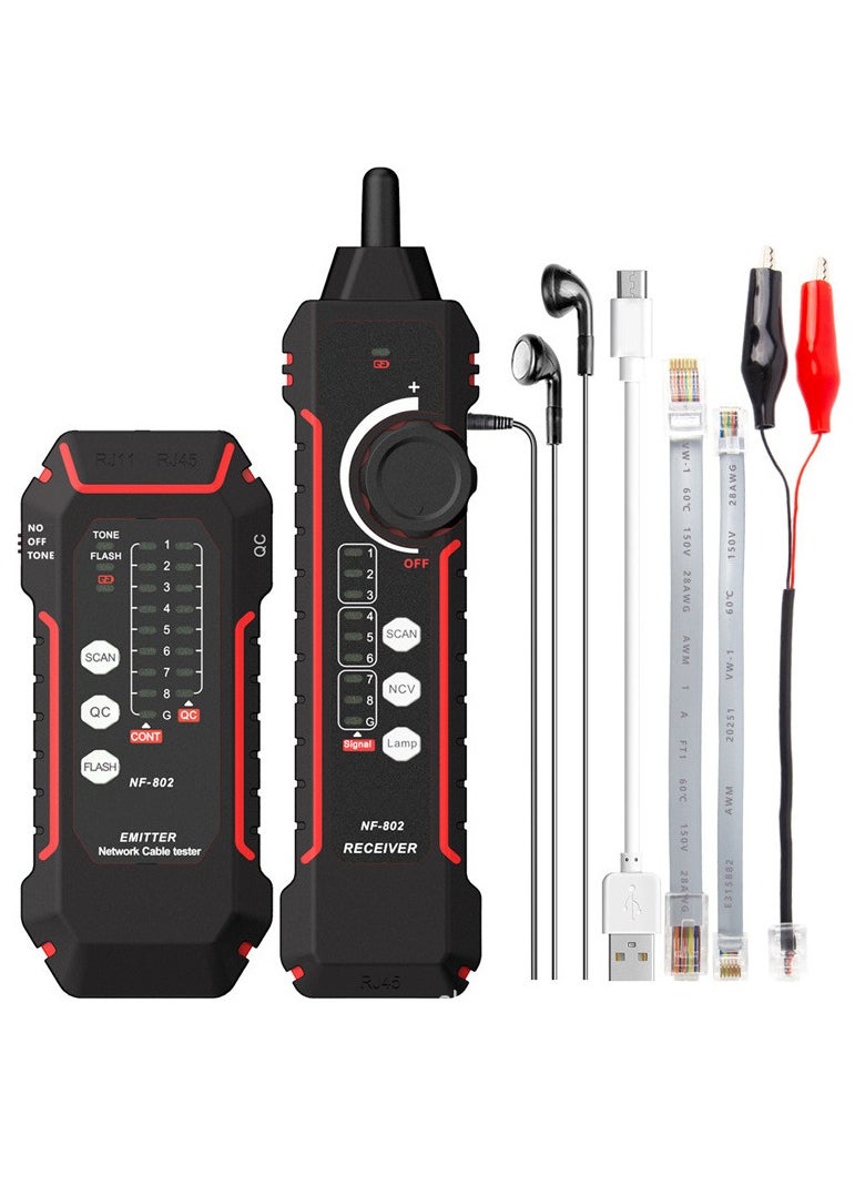 SYOSI SYOSI Line Finder, Network Wire Tracker, RJ11 RJ45 Network Cable Tester, Multifunction Anti-Interference Ethernet Cable Finder for Network Cable, Telephone Line, Neutral Wire and Live Wire  - Image 1