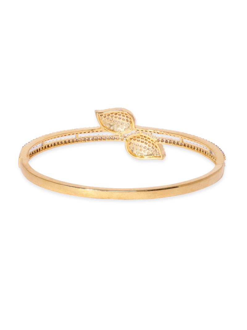 Rubans Womens Cubic Zirconia Gold-Plated Bangle-Style Bracelet - Image 2