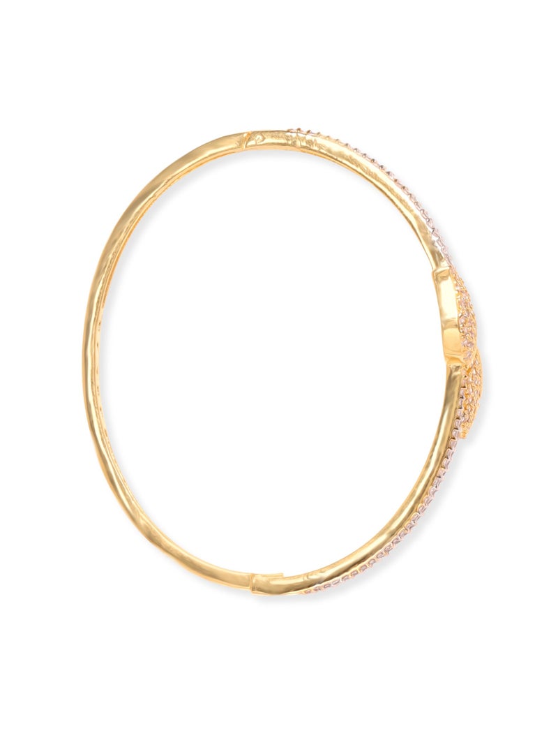 Rubans Womens Cubic Zirconia Gold-Plated Bangle-Style Bracelet - Image 3