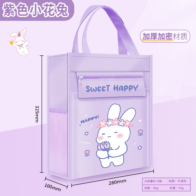 general Transparent Oxford Cloth Book Bag for Kids Cartoon Panda Design Large Capacity - Image 1