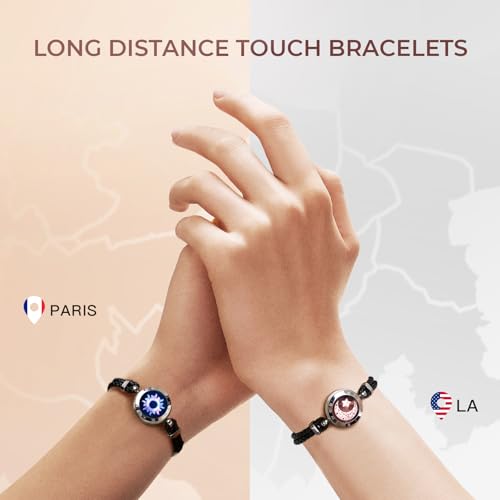 TOTWOO Touch Bracelets for Couples Vibration Light up for Love Couples Long Distance Relationship Gifts for Girlfriend Bluetooth Pairing Jewelry - Image 3