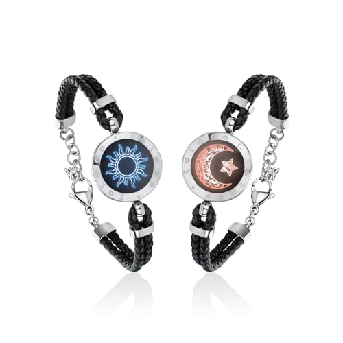TOTWOO Touch Bracelets for Couples Vibration Light up for Love Couples Long Distance Relationship Gifts for Girlfriend Bluetooth Pairing Jewelry - Image 1