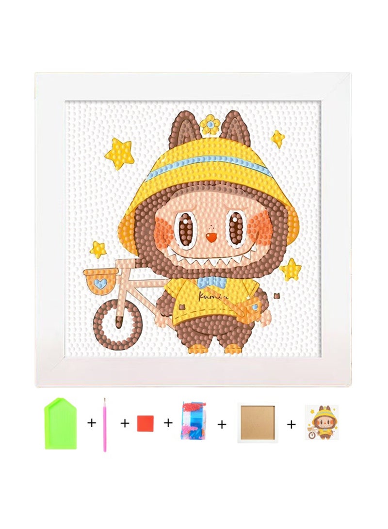 Diamond Painting Kits for Kids Beginner-Framed DIY 5D Full Drill Diamond Art Kits for Children,Cute Animals Round Crystal Rhinestone Gem Art Crafts Home Wall Art Decor 5.9X5.9 Inches - Image 1