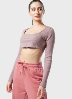 Rib Crop Logo T-Shirt