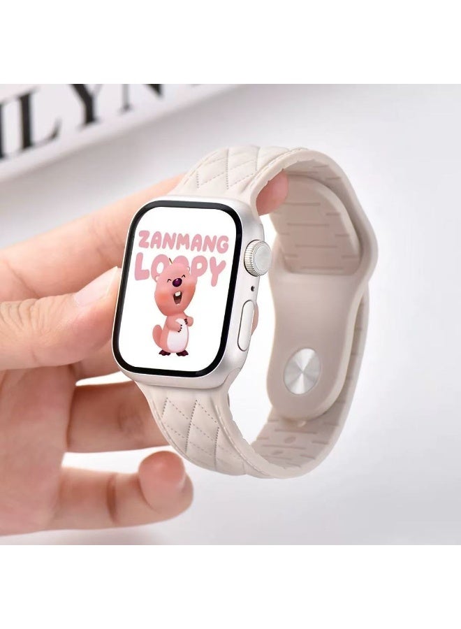 Watch Band Compatible for Apple Watch Series Band 42mm 44mm 45mm 46mm 49mm women, Genuine Leather Double Tour Designed Slim Replacement Strap for iWatch Series10 9 8 7 6 SE - Image 1