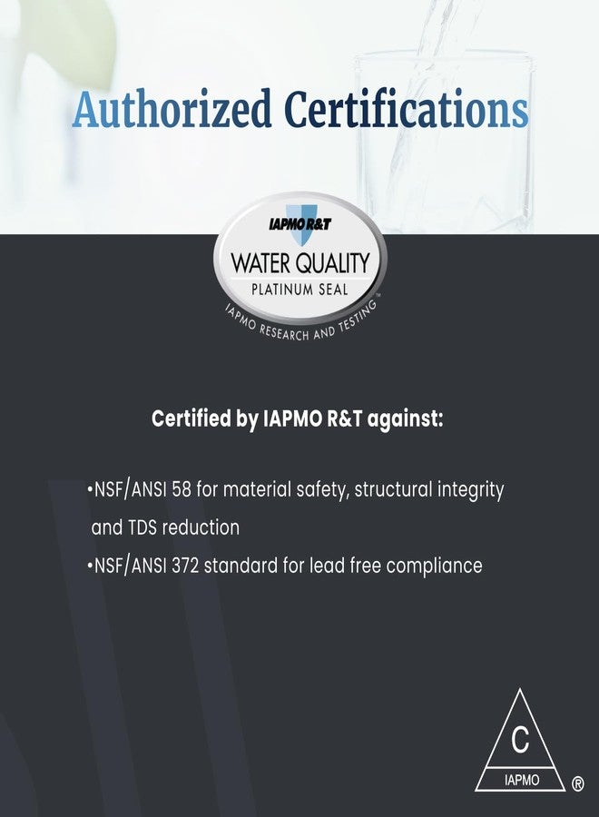 مست فلتر بديل Mist-MRF3 لمرشح مياه التناضح العكسي، ترشيح مياه تحت الحوض، نظام تناضح عكسي بدون خزان، 2:1 نقي للتصريف يقلل المواد الصلبة الذائبة، 600 جالون في اليوم، شاشة عرض ذكية، معتمد من IAPMO - Image 3