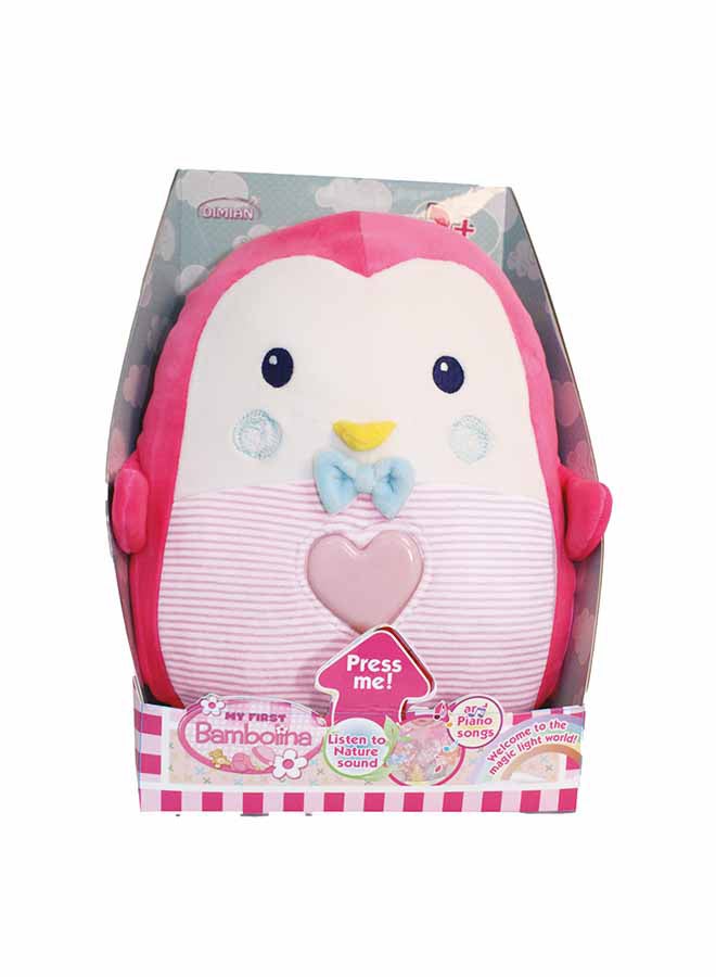 Bambolina Plush Penguin With Light And Classic Music - 28cm - For Age 2+ Years Old