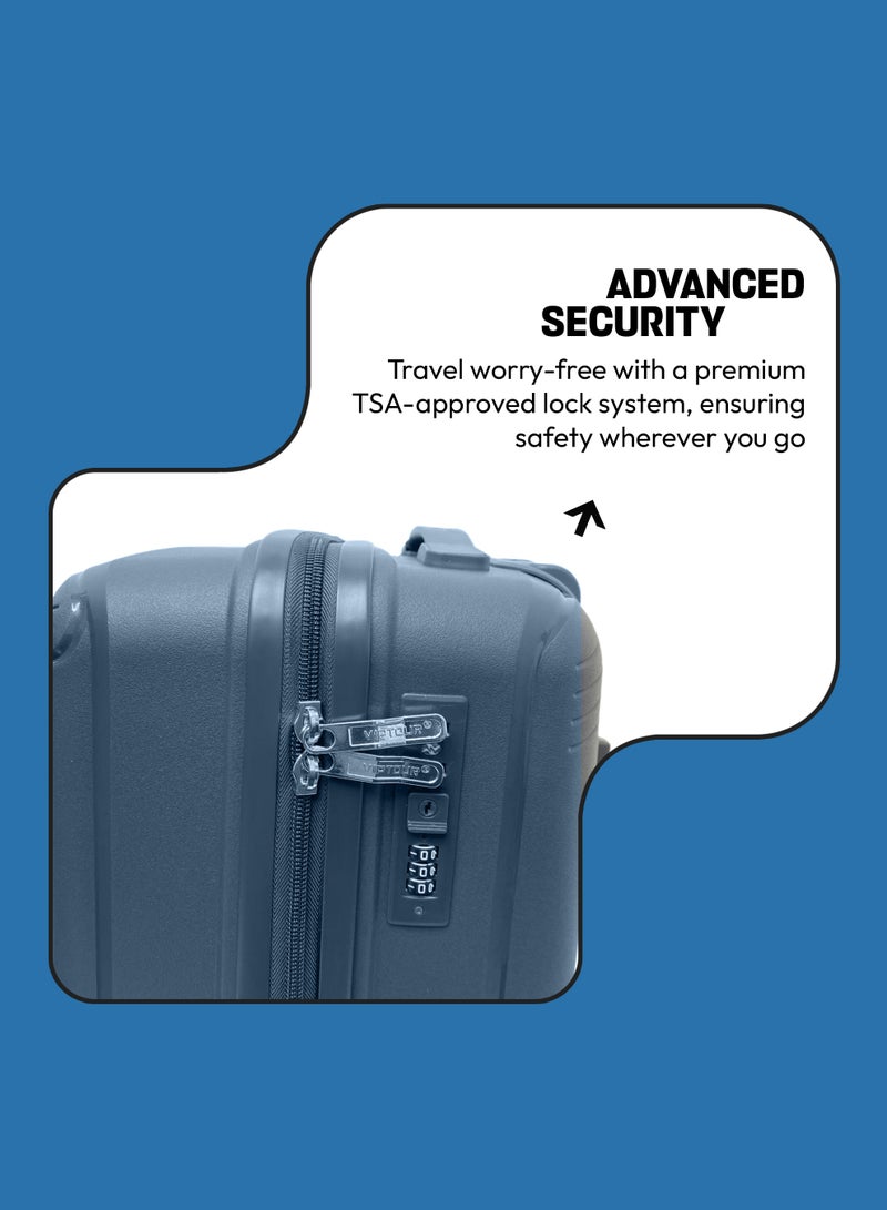 فيبتور مجموعة حقائب سفر بعجلات من 3 قطع، حقيبة سفر خفيفة الوزن بعجلات مزدوجة 360 درجة، حقيبة سفر مزودة بقفل إدارة أمن النقل ومقبض تلسكوبي - Image 3