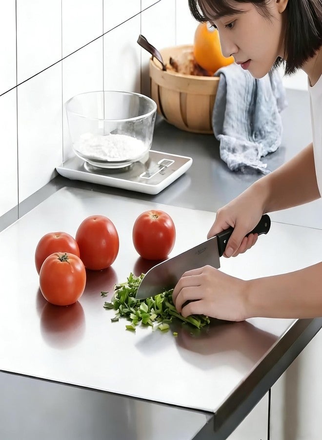 OTAVILEM Stainless Steel Cutting Board for Kitchen, Food Grade Non Toxic Metal Chopping Board for Meat, Veggies, Fruits and Kneading (40 x 30cm/15.7 x 11.8 in) - Image 2