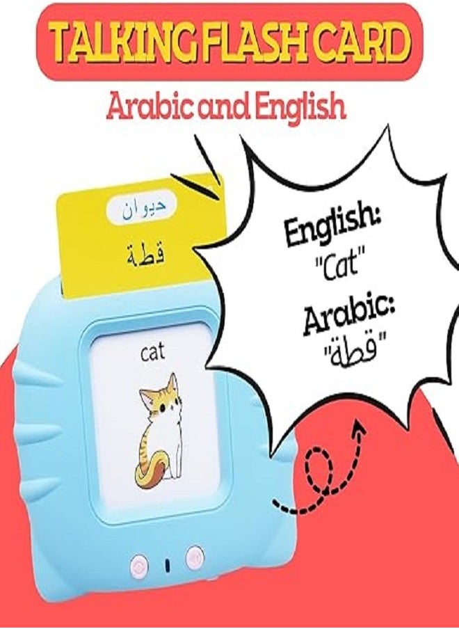 Generic - Arabic and English Speaking Flash Cards with 112 Sight Words for 2 3 4 5 6 Years Old Children, Learn Arabic and English Language for Kids, Bilingual Flashcard Games for Early Learning (Blue) - Image 1