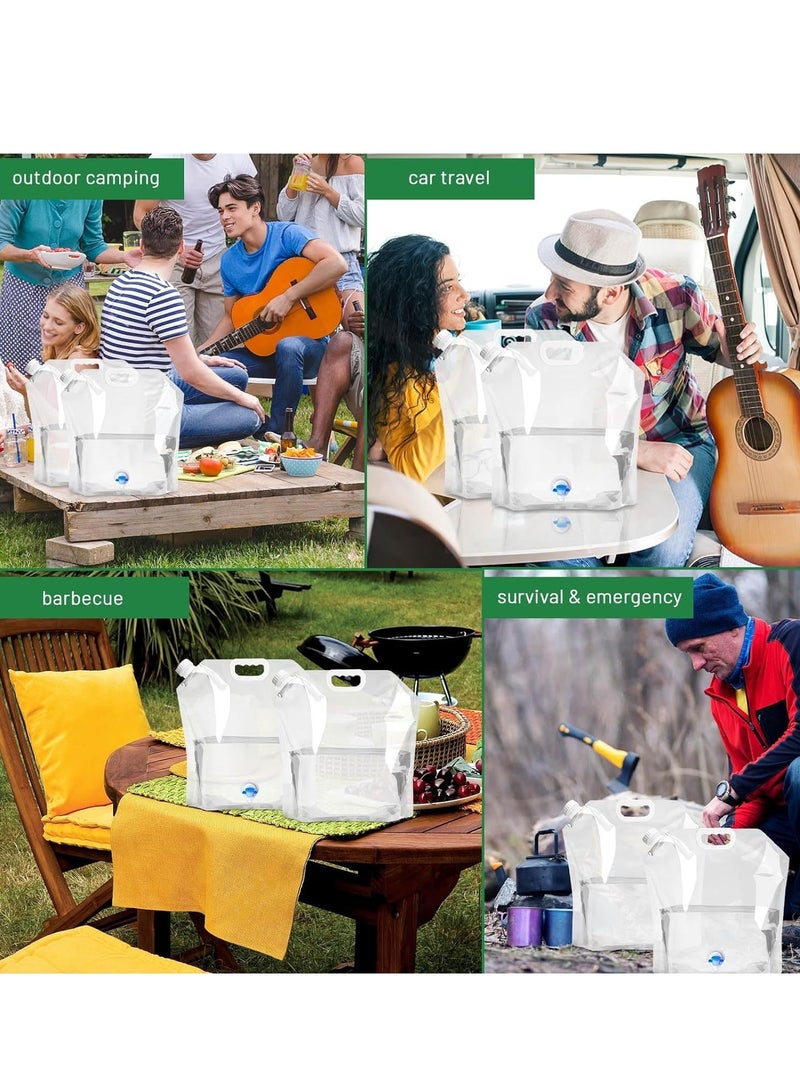 SYOSI 4 Pack Collapsible Water Jug Container Portable Water Bags with Spout Folding Plastic Water Carrier Tank No Leak Emergency Camping Water Storage for Travel Hiking (2.6 Gal) - Image 4