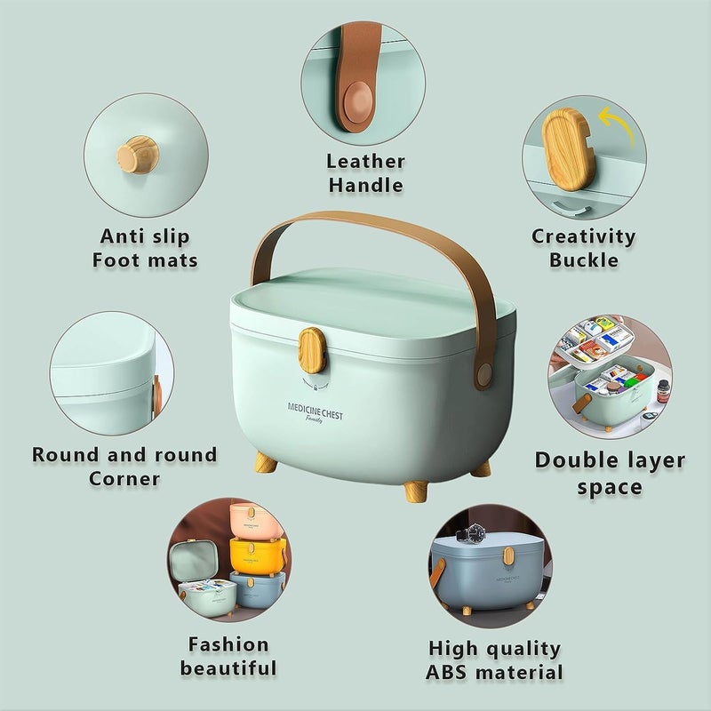 BLURISM 1pc Medicine Storage Box, Portable Medicine Storage Container, Multi-layer Medical First Aid Kit, Aesthetic Room Decor, Home Decor, Space Saving Organization, Kitchen Accessories - Image 3