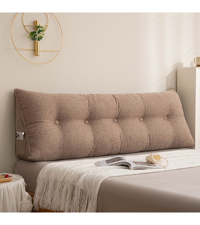 1pc Simple Comfort Pillow in Deep Gray Size 60x50x7 87inch Two Tone Waist Support Cushion for Sofa Bed Reading Soft Breathable Moisture Wicking Removable Design with Side Pocket for Driver - Image 3