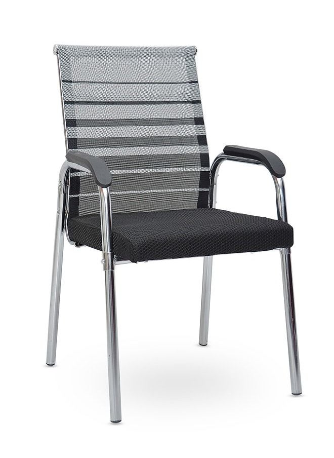 Multi Home Furniture Visitor Chair Modern Home Computer Chair Fixed Mesh Office Chair Fixed Lumbar Executive Chair With Armrest MH-607V-Black, Grey  - Image 1
