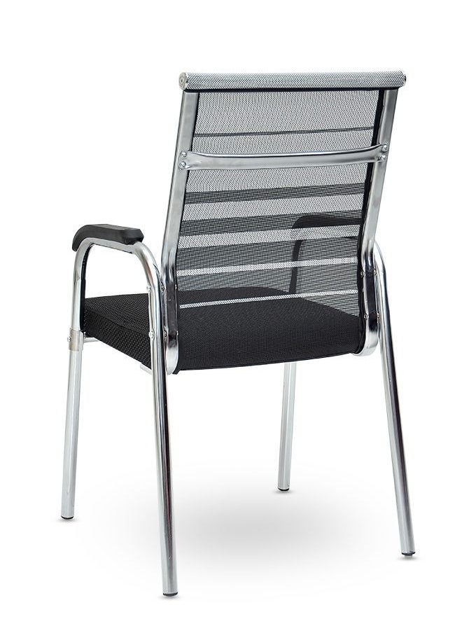 Multi Home Furniture Visitor Chair Modern Home Computer Chair Fixed Mesh Office Chair Fixed Lumbar Executive Chair With Armrest MH-607V-Black, Grey  - Image 2