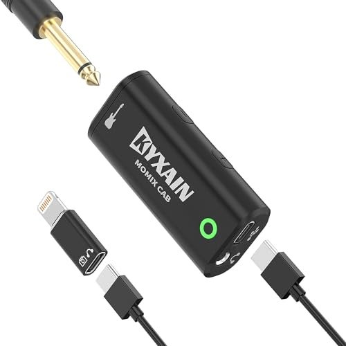 KYXAIN Guitar Audio Interface Pocket Internal Recording Sound Card with Type-C & Lightning for Live Streaming by iPad, iPhone, Android, PC Plug and Laptop Plug & Play - Image 1