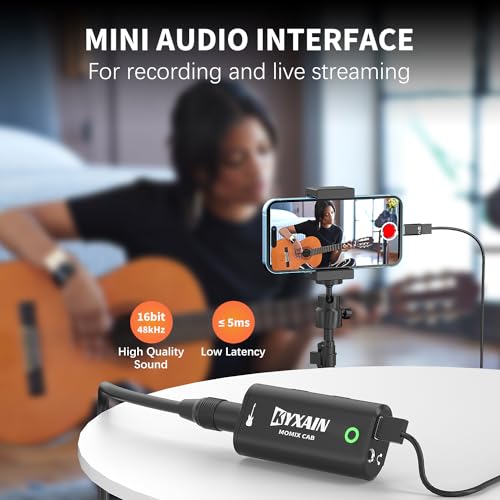KYXAIN Guitar Audio Interface Pocket Internal Recording Sound Card with Type-C & Lightning for Live Streaming by iPad, iPhone, Android, PC Plug and Laptop Plug & Play - Image 2