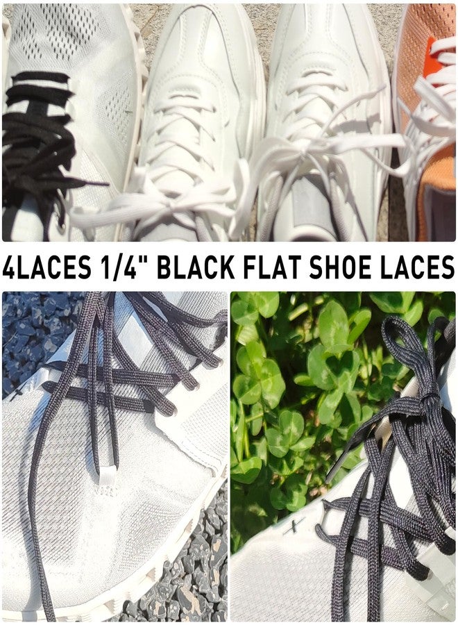 NDTEZUGT 1/4" Flat Thin Shoe Laces, Original Athletic Shoelaces Shoe Strings Replacement Laces for On Cloud Sneakers (Black, 54''/140cm) - Image 5