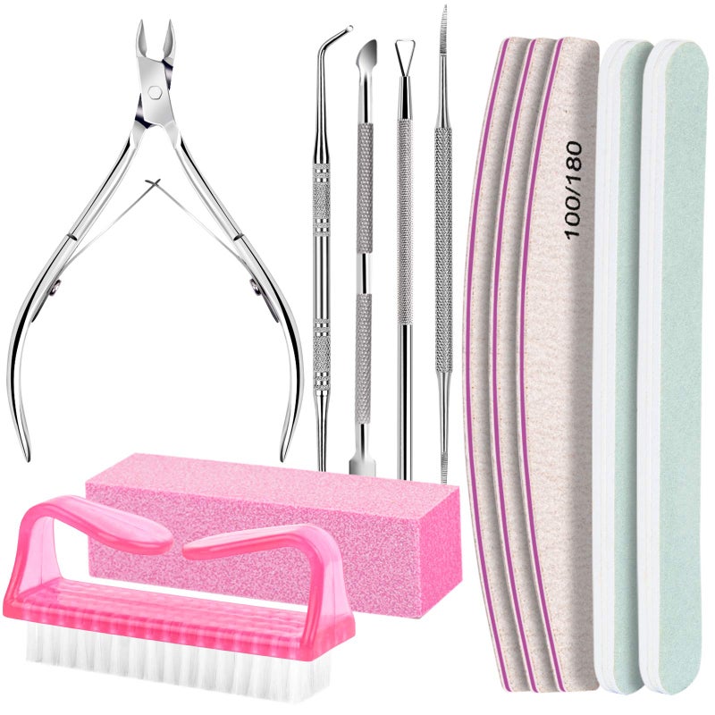 FANDAMEI Nail Care Kit Nail Files 100180 Nail Buffer Block Cuticle Nippers Cuticle Trimmer Cuticle Pusher Nail Tools Nail Kit Pedicure Manicure Tools Nail Prep Kit Manicure Kit for Women