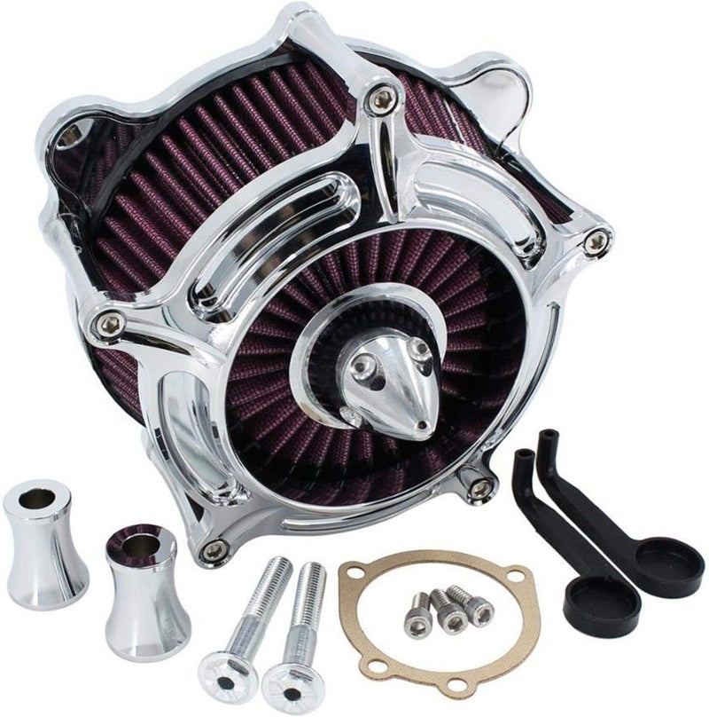 QASULER Chrome Air Filter Kit for Harley Motorcycles - Image 5