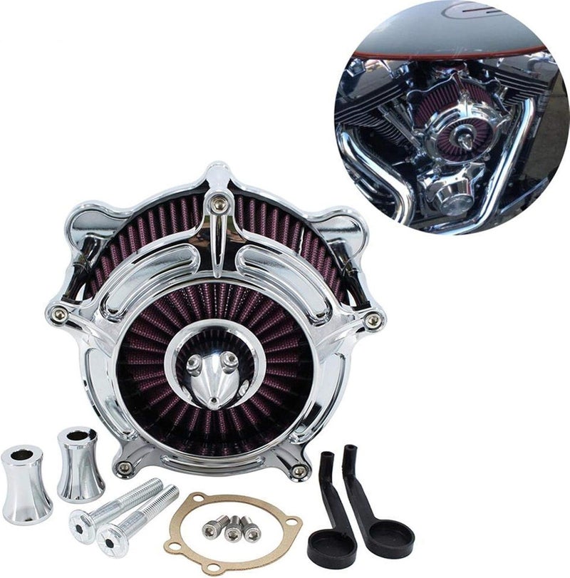 QASULER Chrome Air Filter Kit for Harley Motorcycles - Image 4