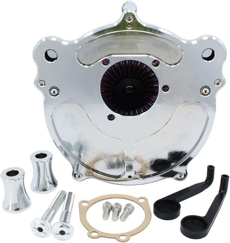 QASULER Chrome Air Filter Kit for Harley Motorcycles - Image 3