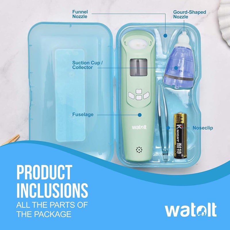 Watolt شفاط أنف كهربائي للأطفال - جهاز شفط الأنف التلقائي للأطفال - مزيل المخاط المدعوم بالبطارية للأطفال الصغار - Image 5