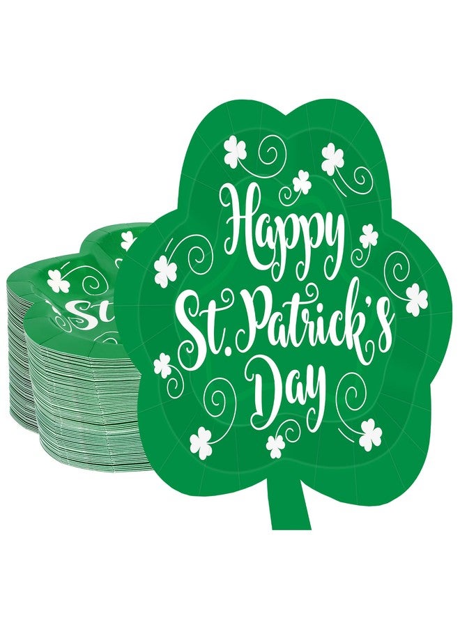 QZYL 50 PCS St Patricks Day Plates, 9 IN Green Paper Plates, Clover Design Shamrock Plates Green Disposable Plates Party Plates Dessert Plates, St. Patricks Day Decorations Irish Decor for Home - Image 1