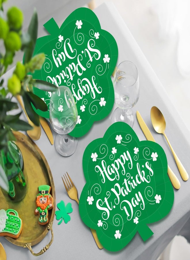 QZYL 50 PCS St Patricks Day Plates, 9 IN Green Paper Plates, Clover Design Shamrock Plates Green Disposable Plates Party Plates Dessert Plates, St. Patricks Day Decorations Irish Decor for Home - Image 5