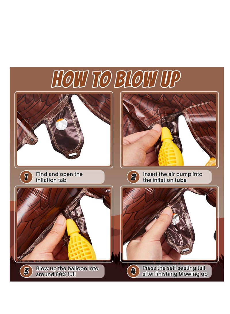 Excefore 3D Giant Eagle Foil Balloons, 3D Inflatable Eagle Balloon, Kids Animal Big Bird Party Decorations, Baby Shower Birthday Party Supplies (6 Pcs 32 x 26 Inch) - Image 4