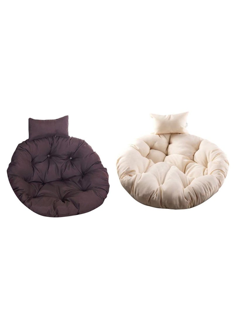 ANAND INDIA GROUPS ANAND INDIA GROUPS 2 Round Cushion for Sitting Hanging Chair Hammock Cushion Chair Cushion Pillow Microfibre Solid Cushion Pack of 2Multicolour  - Image 1