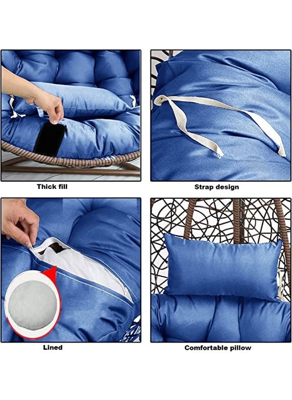 ANAND INDIA GROUPS ANAND INDIA GROUPS 2 Round Cushion for Sitting Hanging Chair Hammock Cushion Chair Cushion Pillow Microfibre Solid Cushion Pack of 2Multicolour  - Image 4