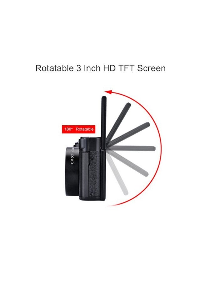 Generic Direct Supply 2.7K Micro Single Digital Camera Digital Camera Beauty Flip Camera Selfie DCR2-Body Color:Standard Black +32G Card + Battery  - Image 5