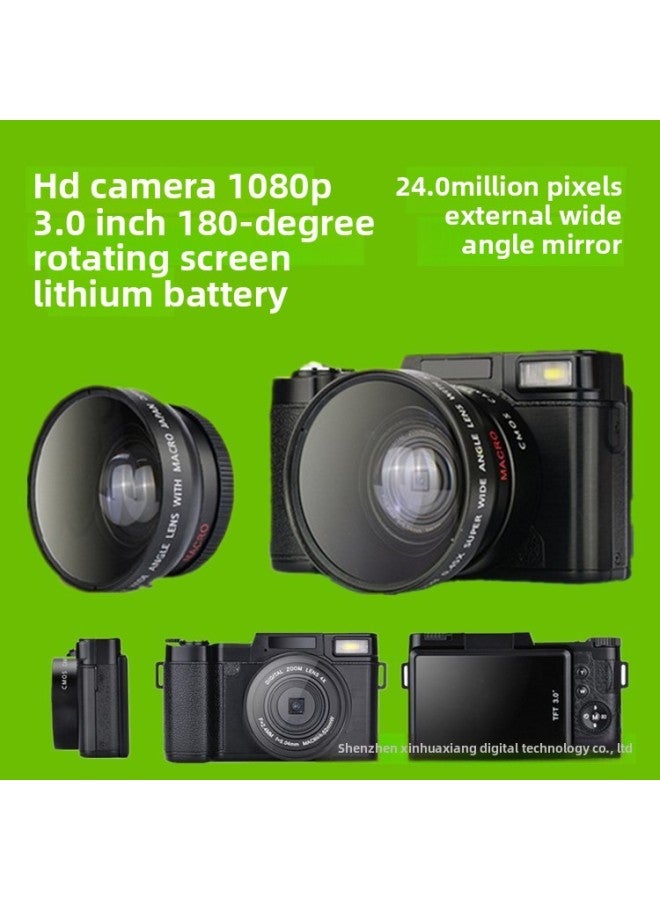 Generic Direct Supply 2.7K Micro Single Digital Camera Digital Camera Beauty Flip Camera Selfie DCR2-Body Color:Standard Black +32G Card + Battery  - Image 2