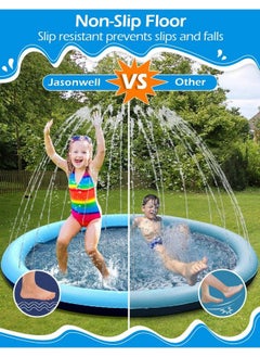 Jasonwell Kids Dog Splash Pad Sprinkler Jasonwell Non Slip Dog Sprinkler Pad Splash Pool Puppy Dog Pool Summer Outdoor Water Toys Backyard Durable Splash Pad For Toddlers Kids Small Medium Large Dogs Pets  - Image 4