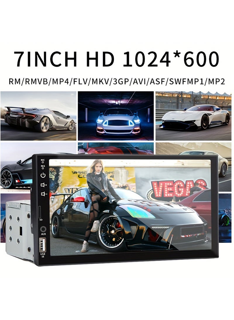 7 Inch Single Din Car Stereo Car MP5 Multimedia Player, HD Touch Screen with Touch Buttons on Leftside, Car Audio Receiver, MP5 Player Support Bluetooth Mirror Link SWC, Car Radio Receiver
