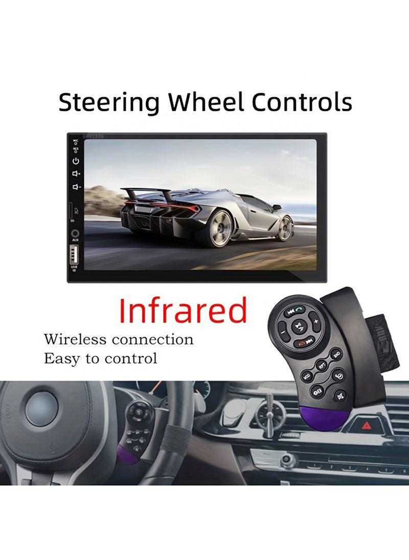 7 Inch Single Din Car Stereo Car MP5 Multimedia Player, HD Touch Screen with Touch Buttons on Leftside, Car Audio Receiver, MP5 Player Support Bluetooth Mirror Link SWC, Car Radio Receiver